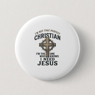 Christliches Kreuz Dornenkrone Vintage-Glaubens-Sh Button