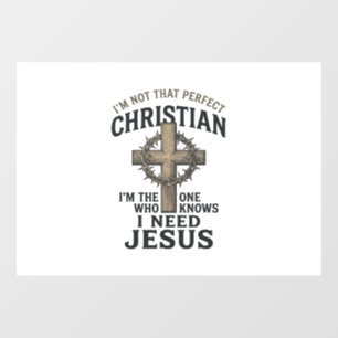 Christliches Kreuz Dornenkrone Vintage-Glaubens-Sh Fensteraufkleber
