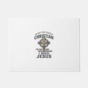 Christliches Kreuz Dornenkrone Vintage-Glaubens-Sh Fußmatte