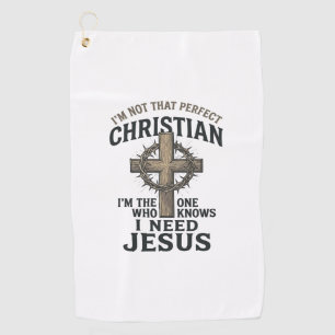 Christliches Kreuz Dornenkrone Vintage-Glaubens-Sh Golfhandtuch