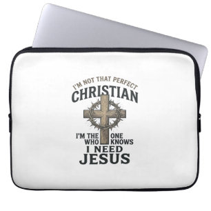 Christliches Kreuz Dornenkrone Vintage-Glaubens-Sh Laptopschutzhülle