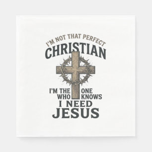 Christliches Kreuz Dornenkrone Vintage Glaubens-Sh Serviette
