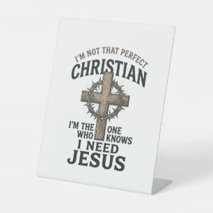 Christliches Kreuz Dornenkrone Vintage-Glaubens-Sh Sockelschild