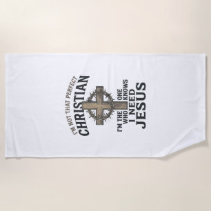 Christliches Kreuz Dornenkrone Vintage-Glaubens-Sh Strandtuch