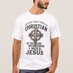 Christliches Kreuz Dornenkrone Vintage-Glaubens-Sh T-Shirt