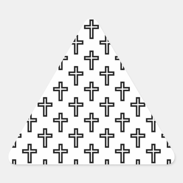 Christliches Kreuz Dreieckiger Aufkleber (Vorderseite)