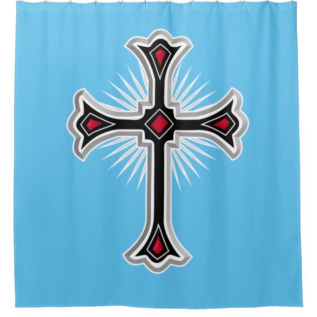 Christliches Kreuz Duschvorhang (Vorderseite)