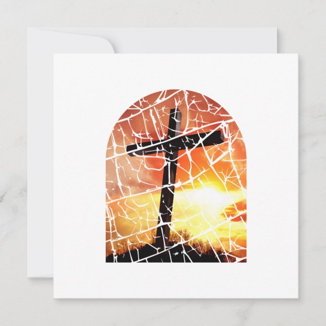 Christliches Kreuz Einladung (Vorderseite)