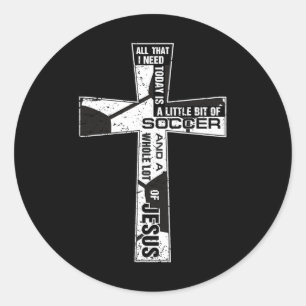 Christliches Kreuz Fußball Kunst Alles, was ich br Runder Aufkleber