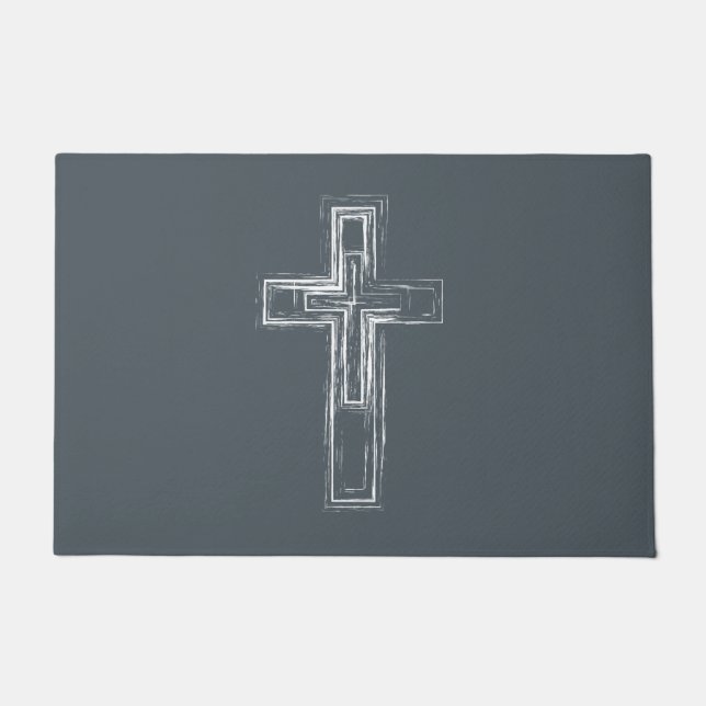 Christliches Kreuz Fußmatte (Vorderseite)
