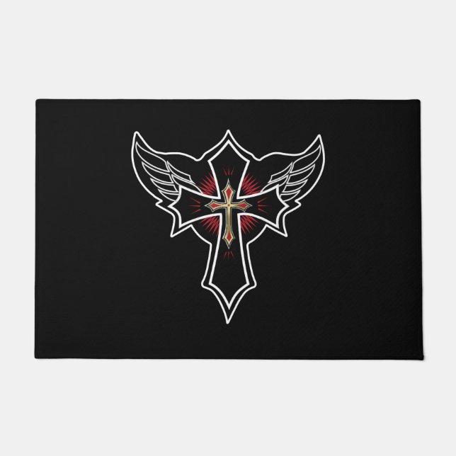 Christliches Kreuz Fußmatte (Vorderseite)