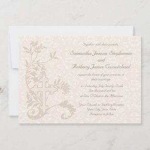 Christliches Kreuz Geblüht Einladungen zur White W