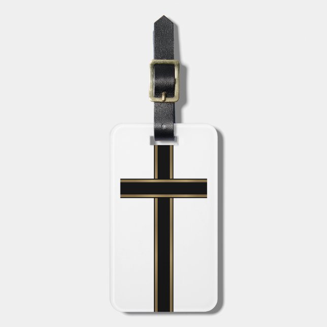 Christliches Kreuz Gepäckanhänger (Vorderseite vertikal)