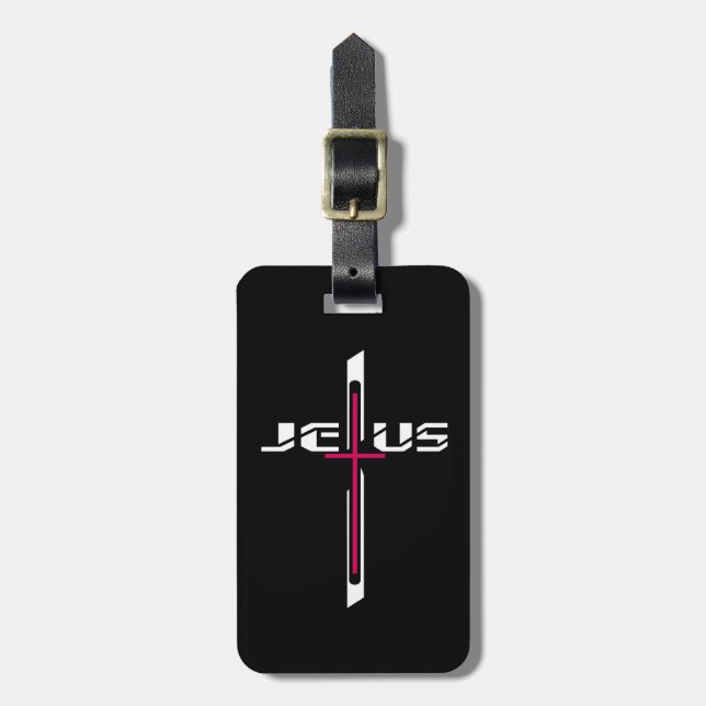 Christliches Kreuz Gepäckanhänger (Vorderseite vertikal)