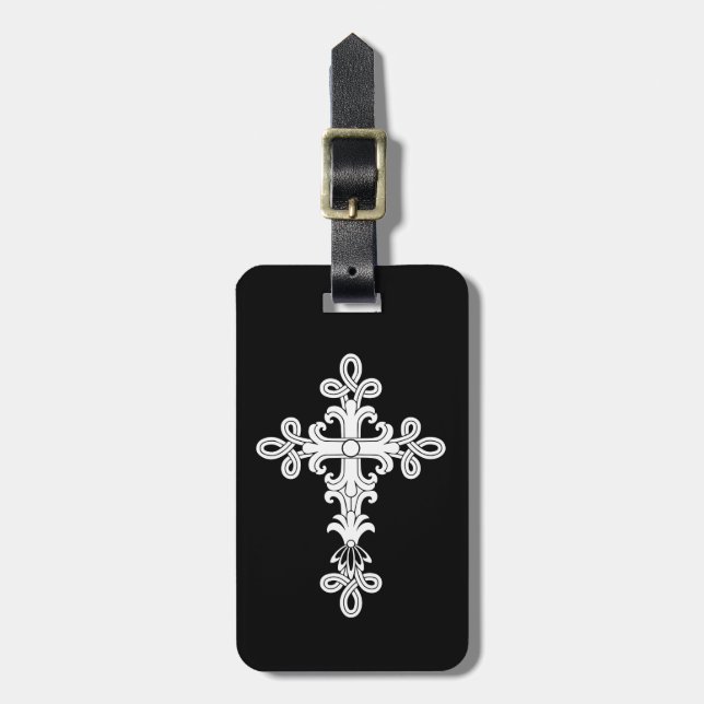 Christliches Kreuz Gepäckanhänger (Vorderseite vertikal)
