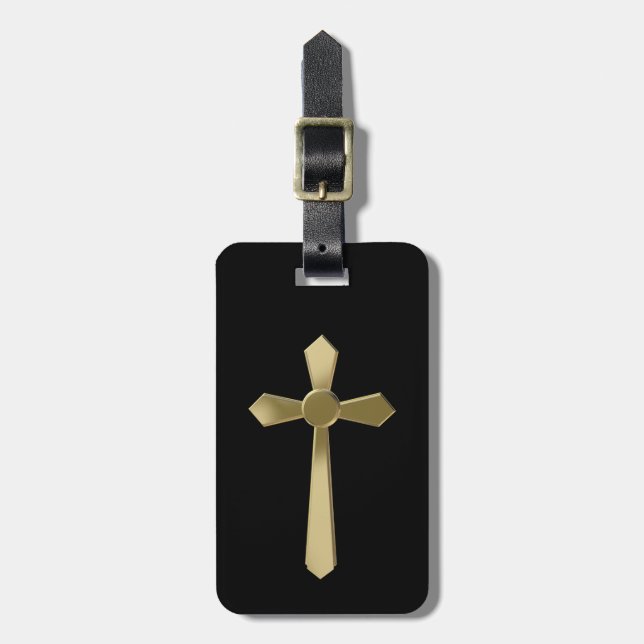 Christliches Kreuz Gepäckanhänger (Vorderseite vertikal)