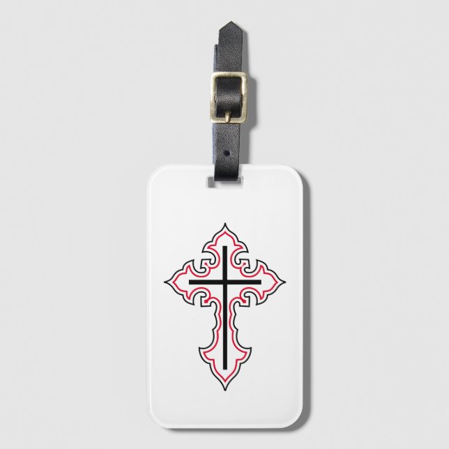 Christliches Kreuz Gepäckanhänger (Vorderseite Vertikal)