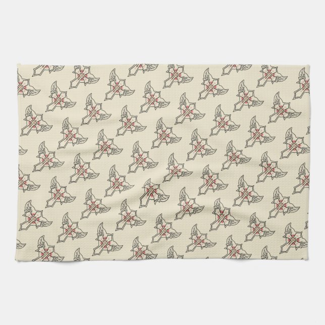 Christliches Kreuz Geschirrtuch (Horizontal)