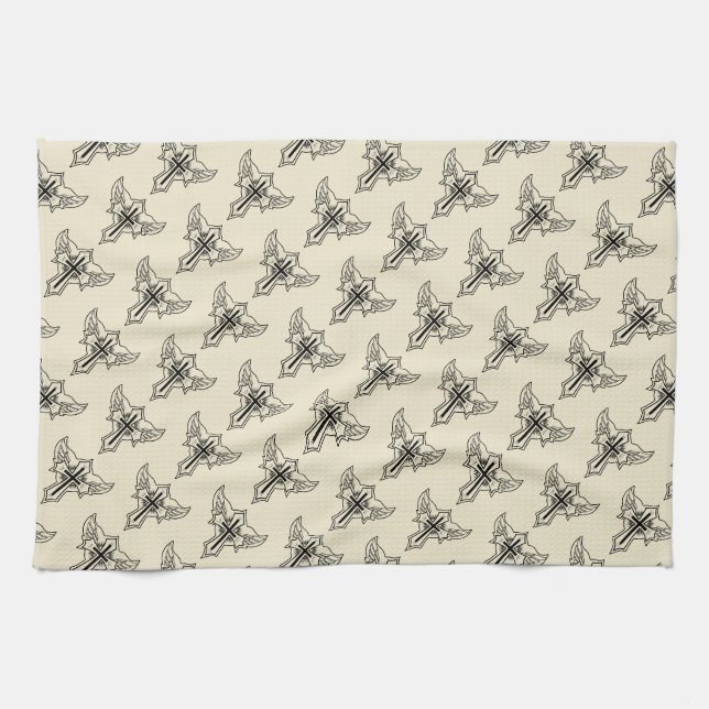 Christliches Kreuz Geschirrtuch (Horizontal)