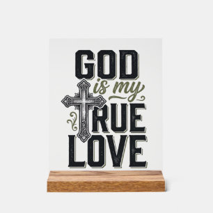 Christliches Kreuz Gott Ist Meine Wahre Liebe Vekt Acrylschild