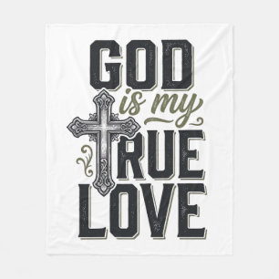 Christliches Kreuz Gott ist meine wahre Liebe Vekt Fleecedecke