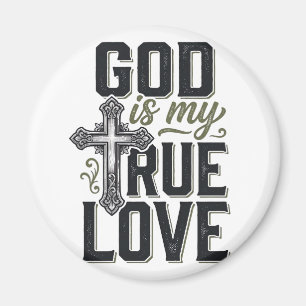 Christliches Kreuz Gott ist meine wahre Liebe Vekt Magnet