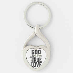 Christliches Kreuz Gott ist meine wahre Liebe Vekt Schlüsselanhänger
