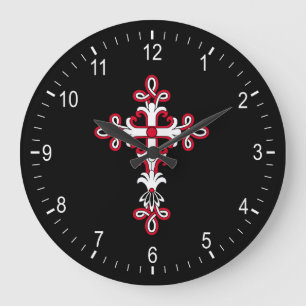 Christliches Kreuz Große Wanduhr