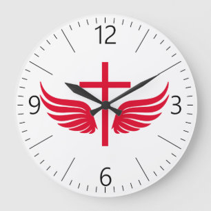 Christliches Kreuz Große Wanduhr