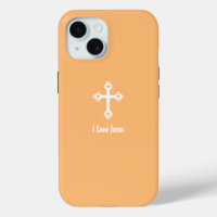 Christliches Kreuz I Liebe Jesus Apricot Orange