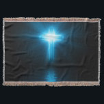 Christliches Kreuz im blauen Licht Decke<br><div class="desc">Christliches Kreuz im blauen Licht.  frontiernow.com</div>