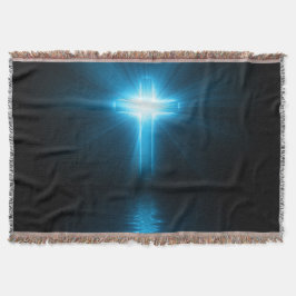 Christliches Kreuz im blauen Licht Decke