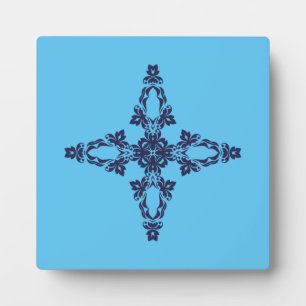 Christliches Kreuz in Himmelblau-Kunst Fotoplatte