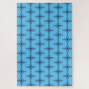 Christliches Kreuz in Himmelblau-Kunst Puzzle