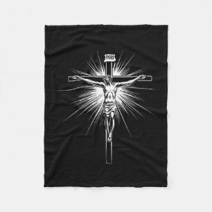 Christliches Kreuz Jesus Christus Männer Frauen Ch Fleecedecke