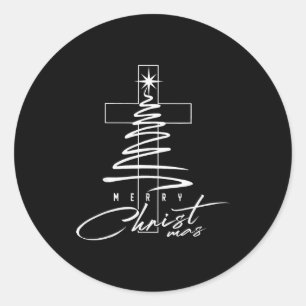 Christliches Kreuz Jesus Frohe Weihnachten Xmas Ba Runder Aufkleber