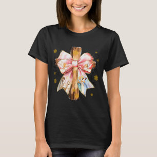 Christliches Kreuz Jesus Geburt Engel Bogen Weihna T-Shirt