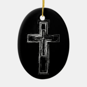 Christliches Kreuz Keramik Ornament
