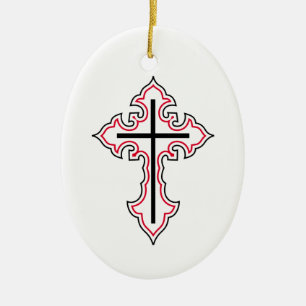 Christliches Kreuz Keramik Ornament