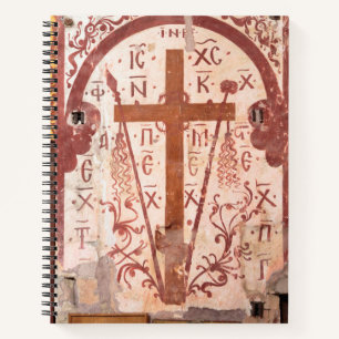 Christliches Kreuz Kunstwerk Notizbuch