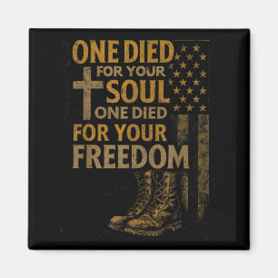 Christliches Kreuz Militärveteran Amerikanische Fl Magnet
