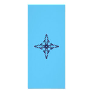 Christliches Kreuz mit blauem Ornament Werbekarte