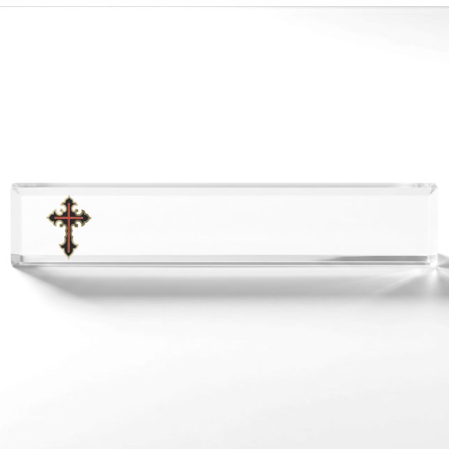 Christliches Kreuz Namensplakette (Vorderseite)