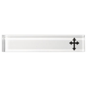 Christliches Kreuz Namensplakette