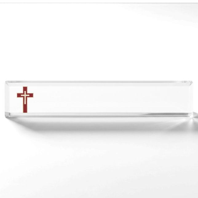 Christliches Kreuz Namensplakette (Vorderseite)