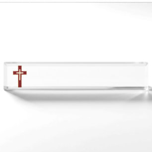 Christliches Kreuz Namensplakette