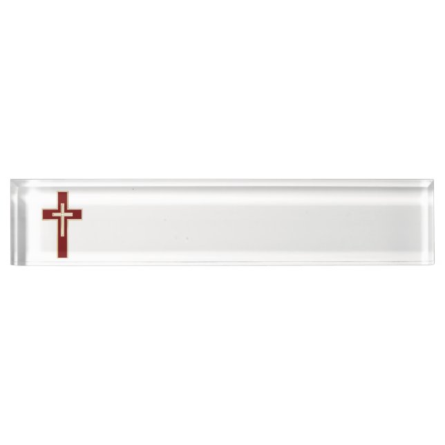 Christliches Kreuz Namensplakette (Vorderseite)