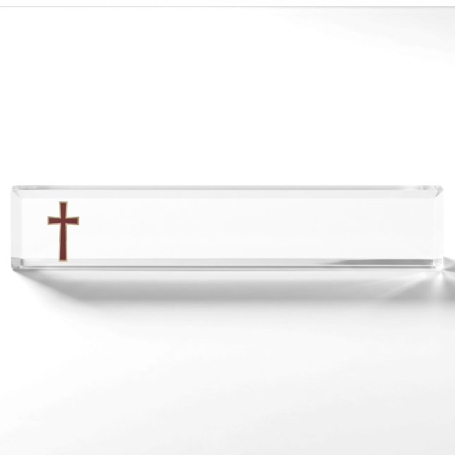 Christliches Kreuz Namensplakette (Vorderseite)