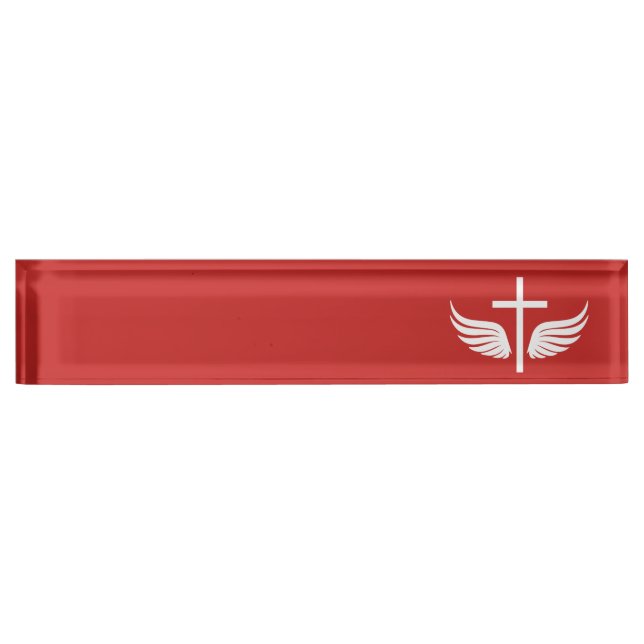 Christliches Kreuz Namensplakette (Vorderseite)