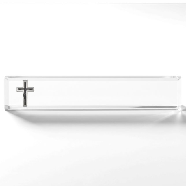 Christliches Kreuz Namensplakette (Vorderseite)